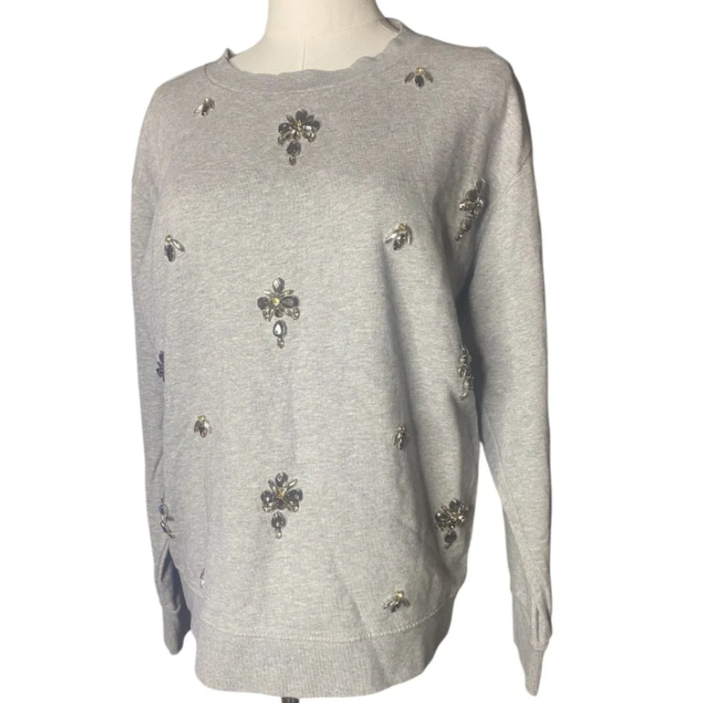 J. Crew Embellished chandelier sweatshirt M